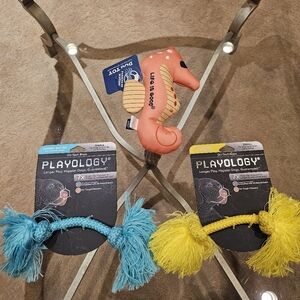 NEW Playology Dog Toys Set - Seahorse and Rope Toys